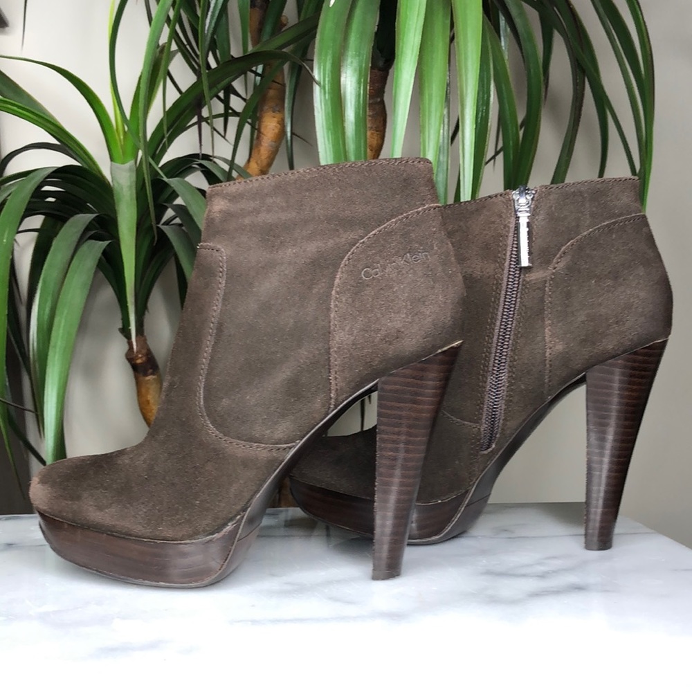 Calvin Klein Brown Suede Boots